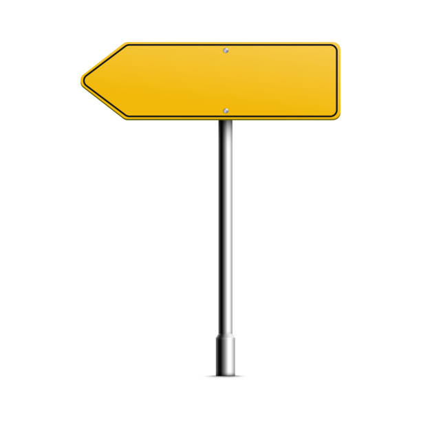istock Mockup of direction arrow blank signboard realistic vector illustration isolated. 1218593573