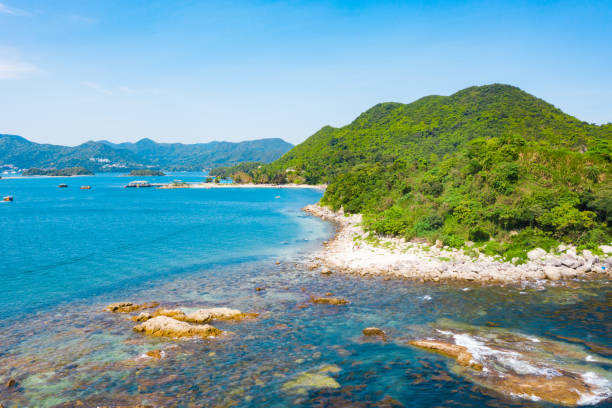 widok drona na sharp island w wiosce sai kung, hongkong - clear sky hong kong island hong kong china zdjęcia i obrazy z banku zdjęć