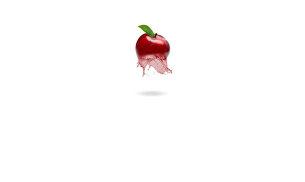 green apple in juice stream