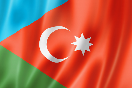Iranian Azerbaijanis ethnic flag, Asia. 3D illustration
