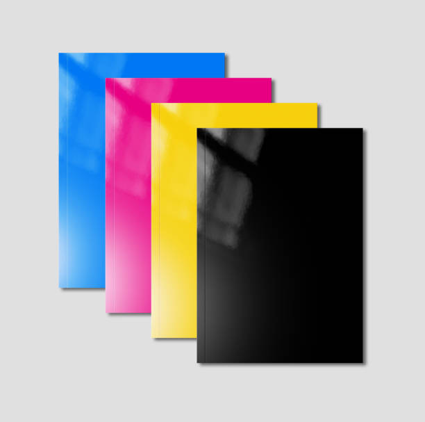 istock CMYK booklets set mockup on grey background 1218599346