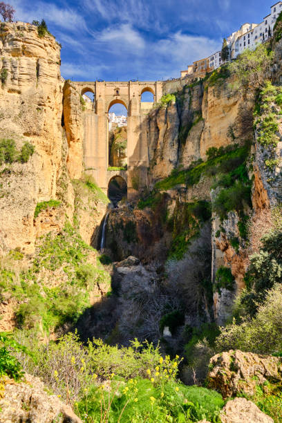 istock Puente Nuevo in Ronda with a water fall 1218599448