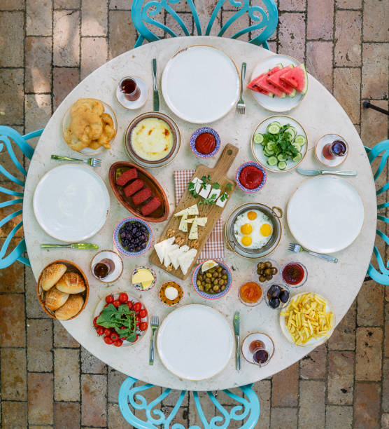 istock Open buffet breakfast in the garden 1218602690