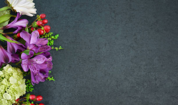 istock Flowers Bouquet and Black Background 1218604294