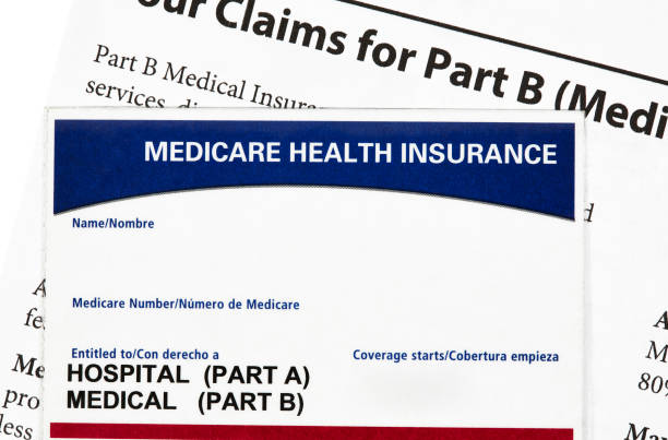 istock Medicare Health Insurance Card with Claims Statement 1218605734