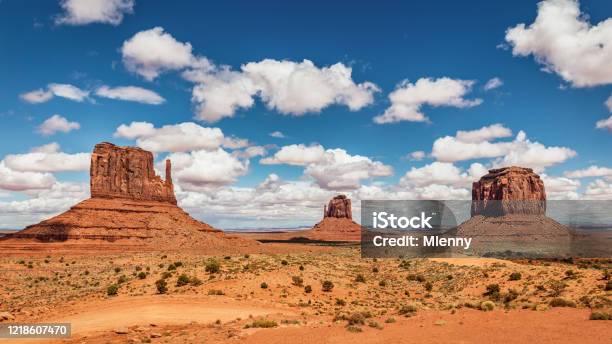 The Mittens And Merrick Butte Monument Valley Panorama Stock Photo - Download Image Now