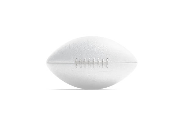 istock Blank white american soccer ball mockup, front view 1218607535