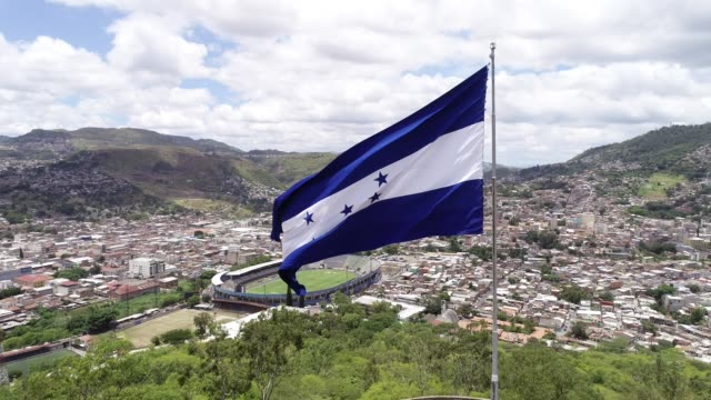 Flag of Honduras in Tegucigalpa