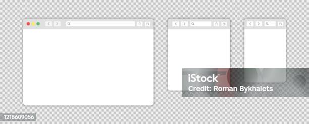 Transparent Browser Design Browser Window Isolated Vector Web Elements Transparent Background ...