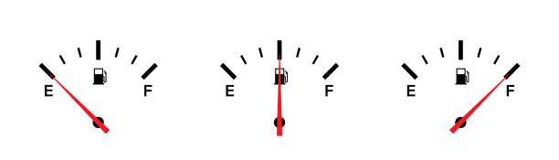 istock Fuel gauge indicator. Vector isolated illustration icon. Gasoline indicatior vector collection icons. Gas meter set elements. 1218609101