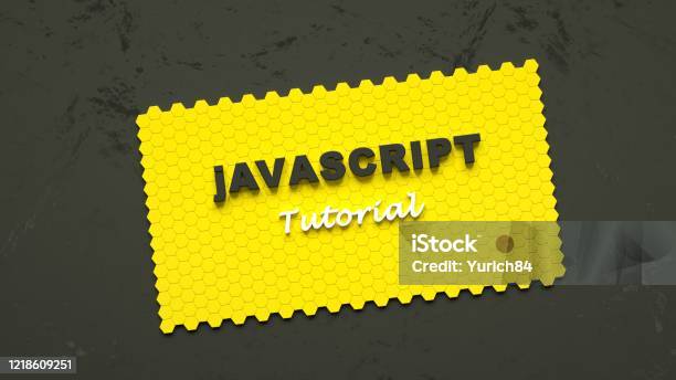 3d Illustration Of Javascript Tutorial Elearning Yellow Card Made Of ...
