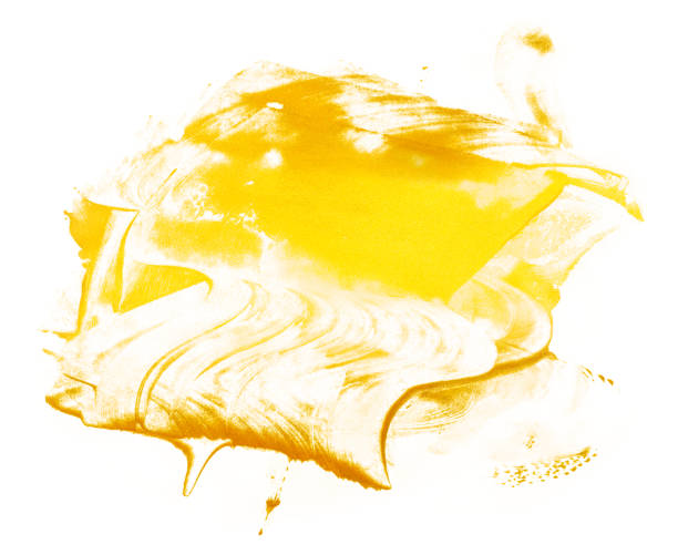 istock Gold stain paint shiny brushstroke metallic 1218609277