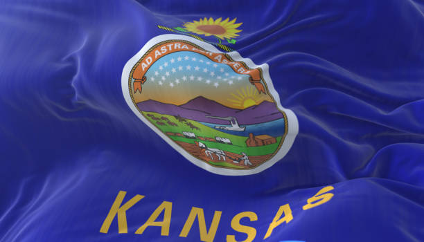 Flag of american state of Kansas, region of the United States Flag of american state of Kansas, region of the United States Lenexa KS stock pictures, royalty-free photos & images