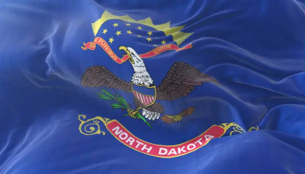 Photo of Flag of american state of North Dakota, region of the United States