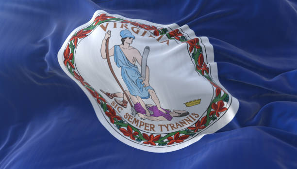 bandeira do estado da virgínia, estados unidos - virgínia estado dos eua - fotografias e filmes do acervo