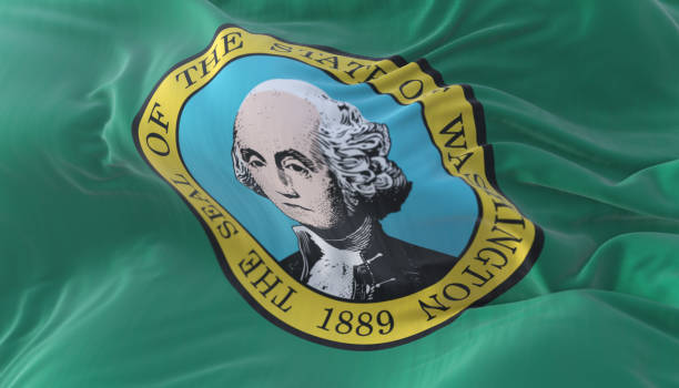 Flag of Washington state, United States of America Flag of Washington state, region of the United States of America everett washington state photos stock pictures, royalty-free photos & images