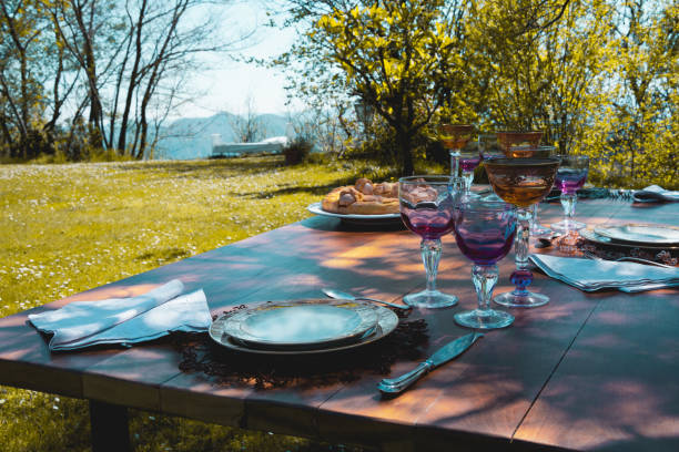 istock Festive table in the countryside 1218613510