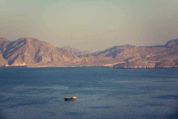 strait of hormuz, oman strait of hormuz, sultanate of oman. Oman stock pictures, royalty-free photos & images