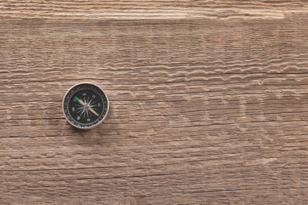 istock compass on the brown wooden  table background 1218618613