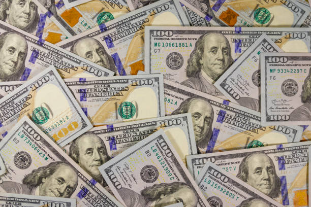 istock Background of american one hundred dollar bills 1218619056