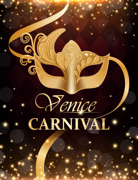 реалистичные подробные 3d венеции карнавал объявления flyer концепция баннер. вектор - венецианский карнавал stock illustrations
