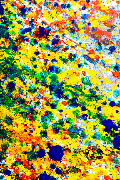 istock Bright background graphic image. dripping. expression. multicolored spill blemish. mixing colors. Phantom Blue black white red yellow. 1218621069