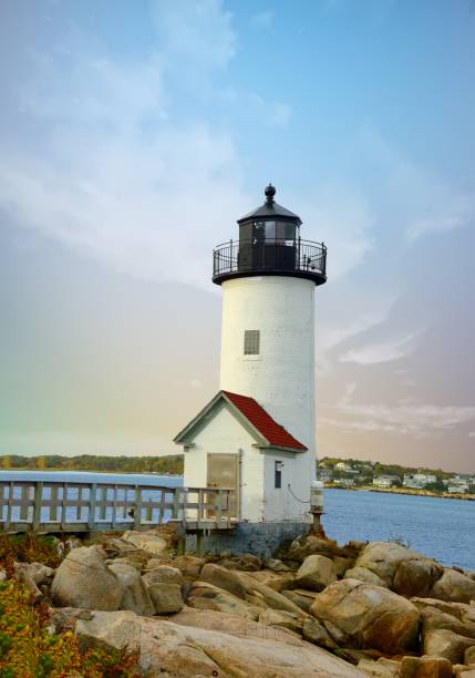 istock Beautiful Lighthouse early morning,Gloucester Massachusetts 1218622057