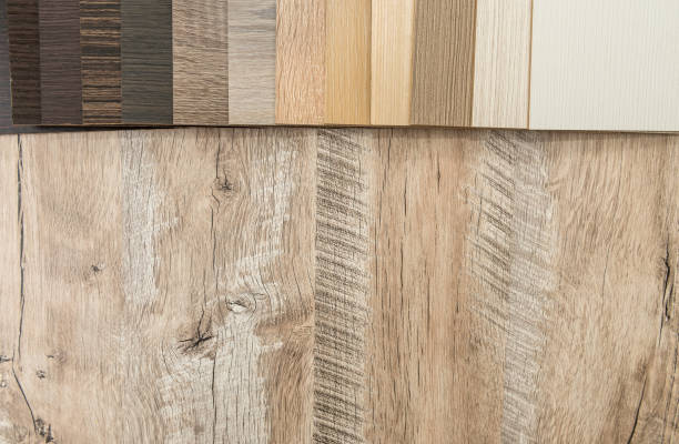 istock Surface parquet floor sampler, oak plank or laminate catalog. Hardwood material, wooden sampler for your furniture home design 1218622305
