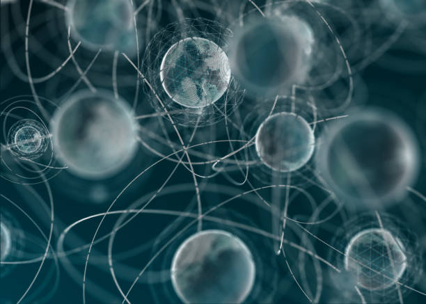 istock Many Deferent Abstract Planet Earth With Glowing Networks. Global Telecommunication Network, Internet, Worldwide Communication 1218627343