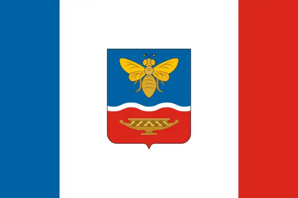 Vector illustration of Flag of Simferopol in Republic of Crimea of Russia