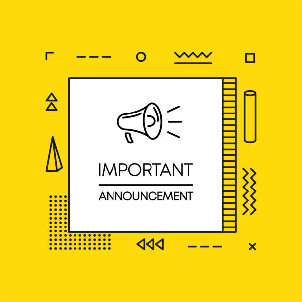 istock Geometry megaphone with important announcement speech bubble.  Banner for business, marketing and advertising on yellow background. Vector 1218628701