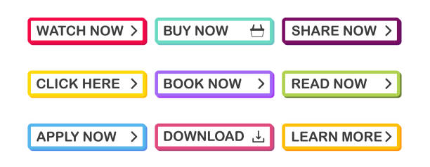 Set of 3D flat web buttons on white background. Design Templates. Vector Set of 3D flat web buttons on white background. Design Templates. Vector illustration. colorful page borders stock illustrations