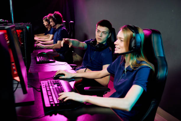 istock Cyber sport gamers preparing for competition 1218628783
