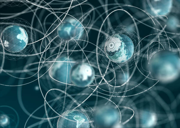 istock Many Deferent Abstract Planet Earth With Glowing Networks. Global Telecommunication Network, Internet, Worldwide Communication 1218628937