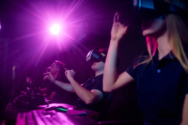 istock Online gamers in computer club 1218630584