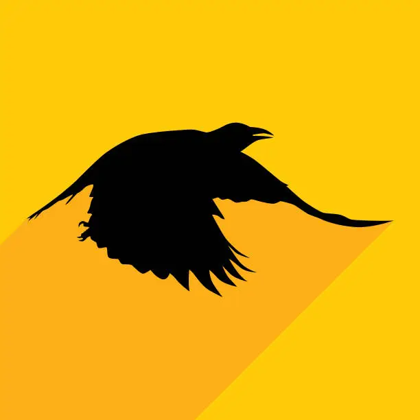 Vector illustration of Gold Crow Icon
