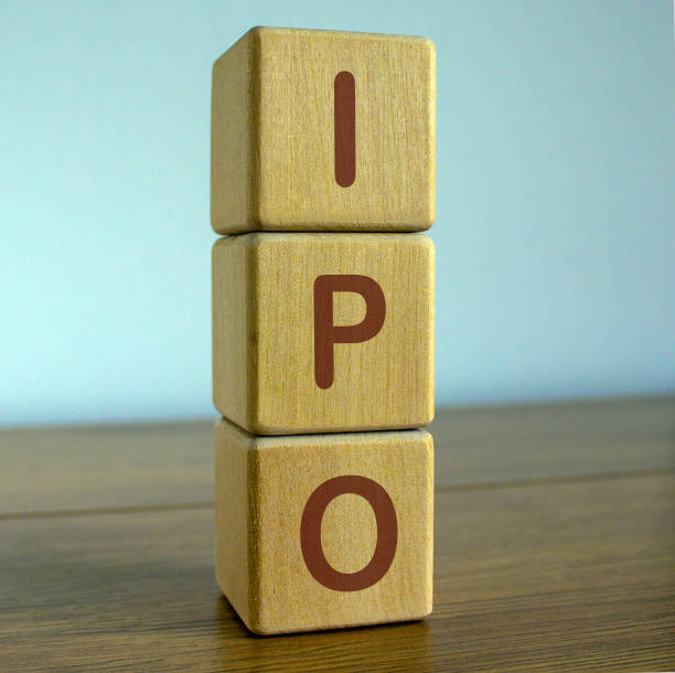 istock Concept word IPO on cubes on a beautiful blue background 1218637440