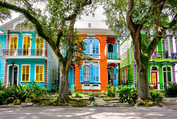 New Orleans Architecture Colorful homes and historic architecture in New Orleans, Louisiana new orleans photos stock pictures, royalty-free photos & images