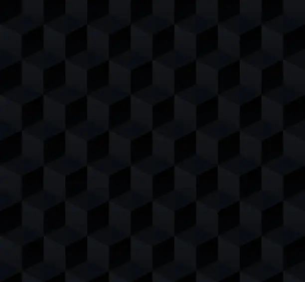 Vector illustration of Seamless Black Block 3D Background