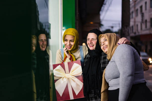 istock Muslim women looking at shop windows 1218640801