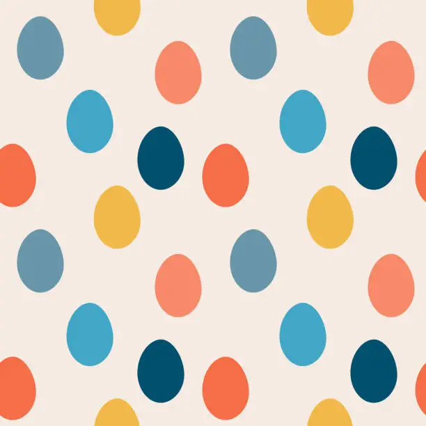 Vector illustration of Warm easter egg irregular seamless pattern