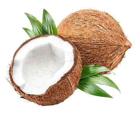 Deliciosos cocos sobre blanco photo