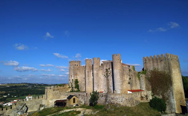 Obidos, Portugal, 06/25/2018. panoramic view of the medieval castle of Obidos