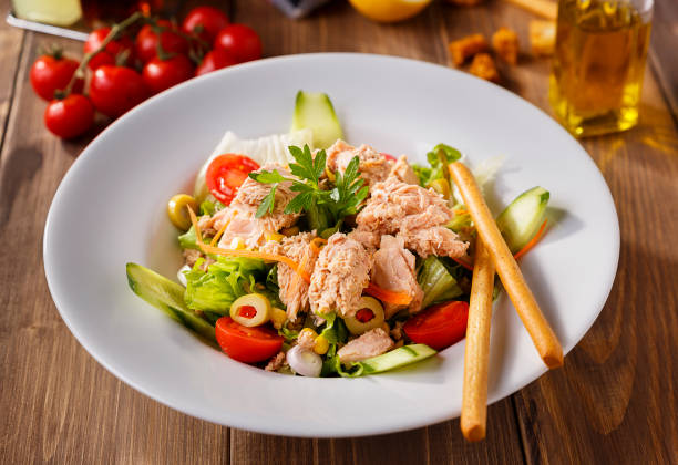 istock fresh green salad with meat 1218651498