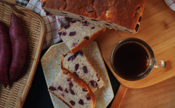 istock Homemade sweet potato bread with black coffee 1218653906
