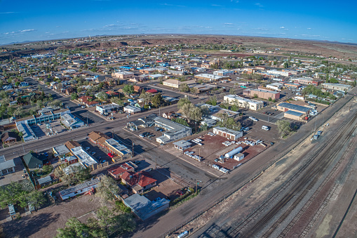 Aerial View of downtown Holbrook, Arizona