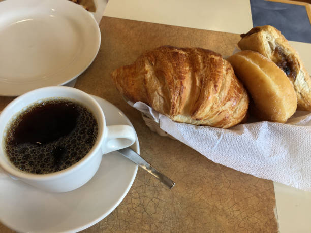 istock croissant and coffee for breakfast nice light,  bread basket 1218658244