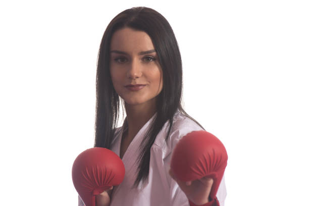 istock Portrait Taekwondo Fighter Pose Isolated On White Background 1218659866