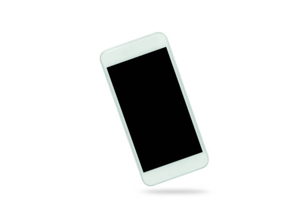 istock White mobile smartphone with blank black screen display for mockup isolated on white background with clipping path. Cellphone technology and digital modern design can use touchscreen. 1218662624
