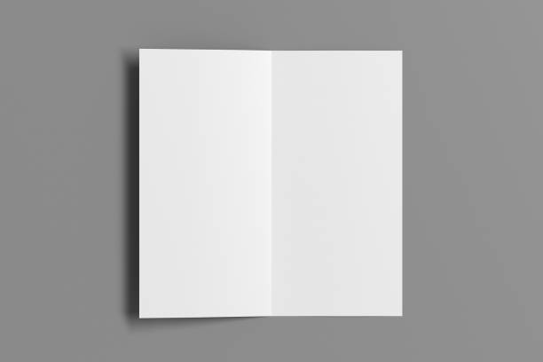 istock Blank square leaflet cover. Bi-fold or half-fold brochure isolated with clipping path. 1218666241